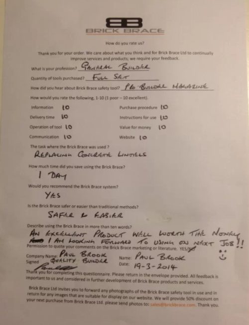 Brick Brace Full Set Brick Brace Brickwork Support Tools UK